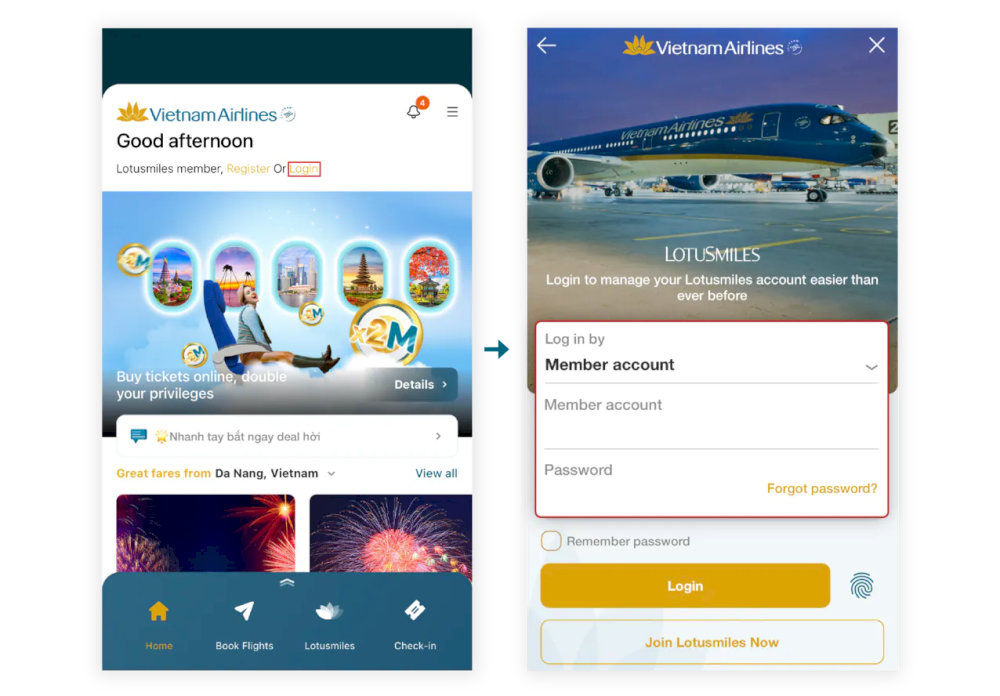 Regularly visit the Vietnam Airlines Fanpage/Website/Application to promptly update special promotions